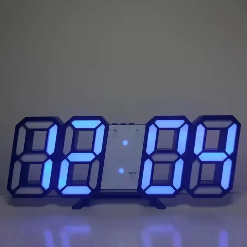 Horloge LED YourLab “3D Clock & Temp” – Grand Affichage Numérique Temps/Date/Température