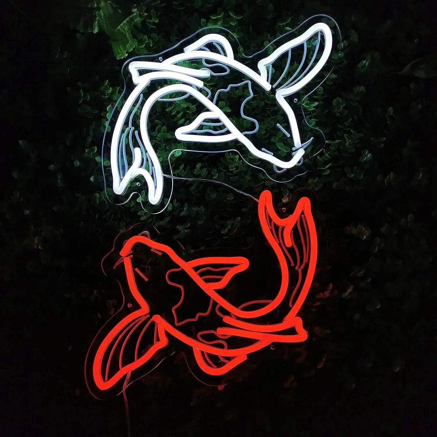 Enseigne Néon YourLab “Koi Fish” – Sculpture LED Murale Carpes Chance & Déco