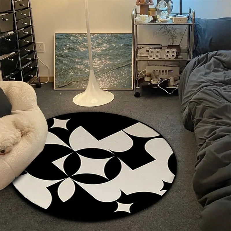 Tapis YourLab “Vinyl Record Music” – Tapis Rond Anti-Slip (Motif Vinyle & Jeu)
