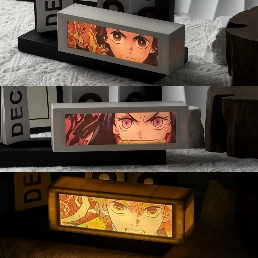 3D Anime Motion Night Light Anime Laser Lamp Box Led Light For Bedroom Desk Decor Manga Birthday Gift Table Lamps Lightbox