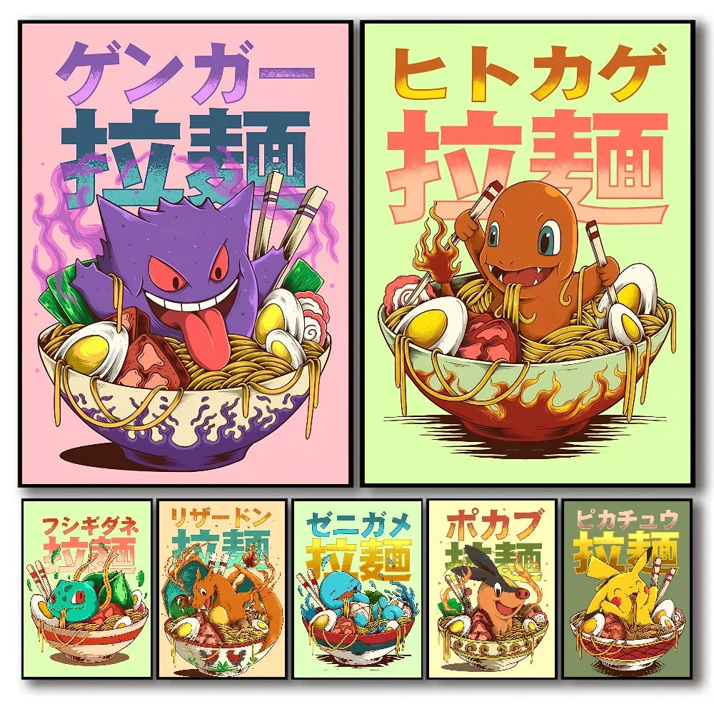 Japanese Classic Anime Wall Art Posters Cartoon Character Room Home Decoration Canvas Painting Collection Picture Printing Mural