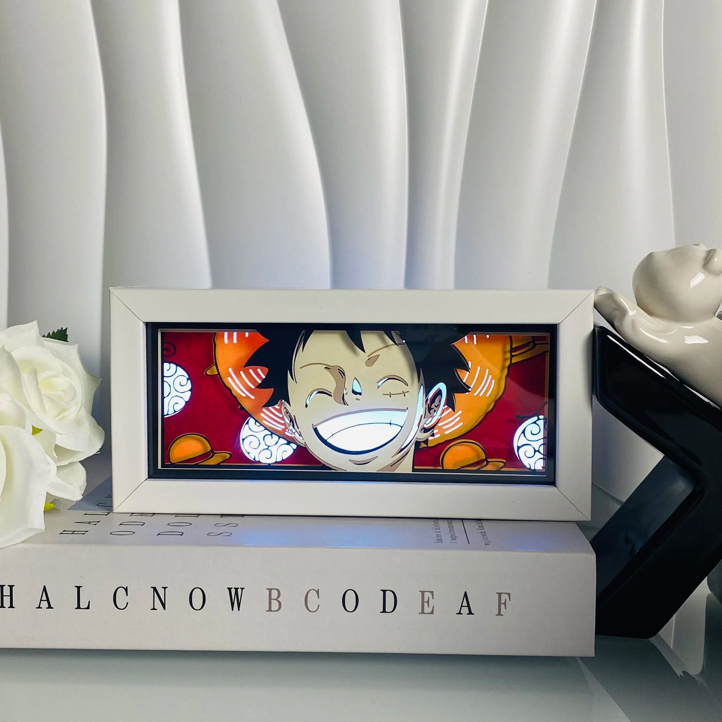 Anime Paper Cut Shadow Box LED Light for Bedroom Desk Decor Manga Birthday Gift Table Lamps Lightbox