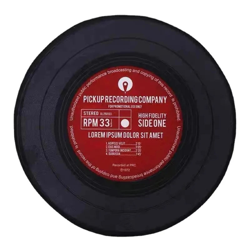 Tapis YourLab “Vinyl Record Music” – Tapis Rond Anti-Slip (Motif Vinyle & Jeu)