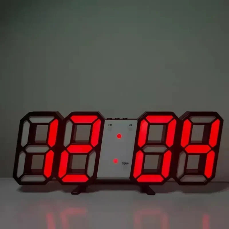Horloge LED YourLab “3D Clock & Temp” – Grand Affichage Numérique Temps/Date/Température
