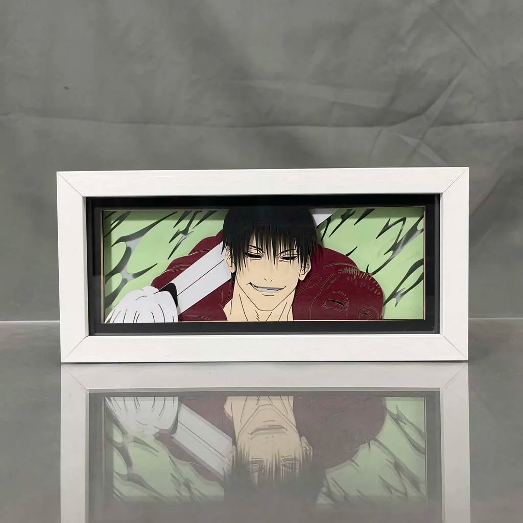 Anime Light Box Jujutsu Kaisen Toji Fushiguro Lamp for Room Decor Led Night Light Lightbox Manga 3d Paper Cut  Desk Lamp Wood
