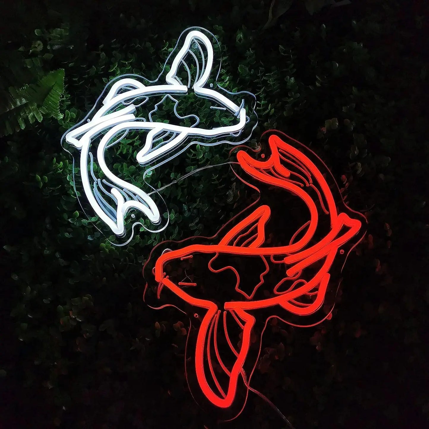 Enseigne Néon YourLab “Koi Fish” – Sculpture LED Murale Carpes Chance & Déco