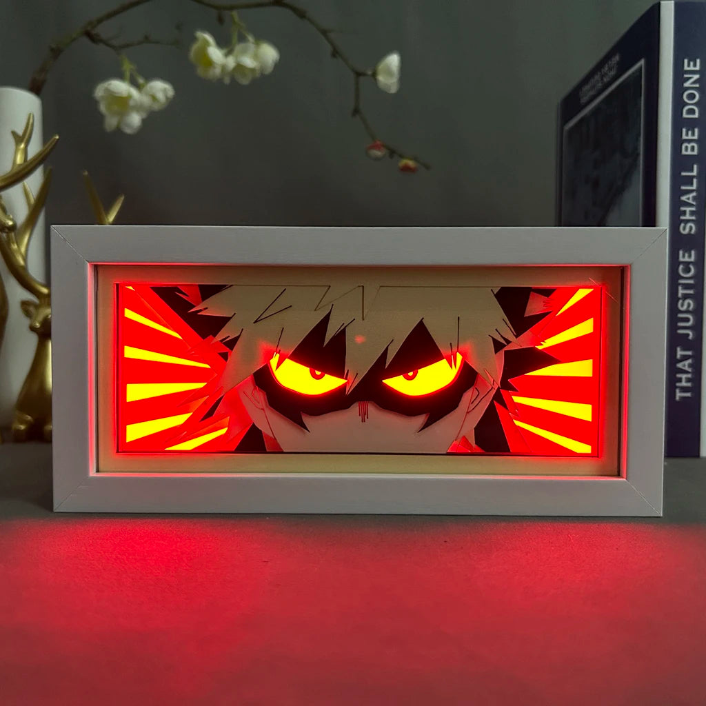 My Hero Academia Katsuki Bakugo Anime Lightbox Decor For Room Night Lamp Manga Gadget Personalized Gift Paper Cut Shadow Box
