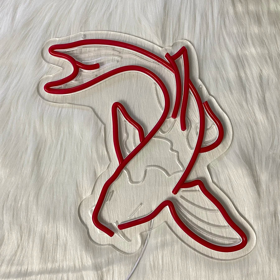 Enseigne LED YourLab “Koi Carp” – Néon Murale Ambiance Japonaise & Décoration Premium
