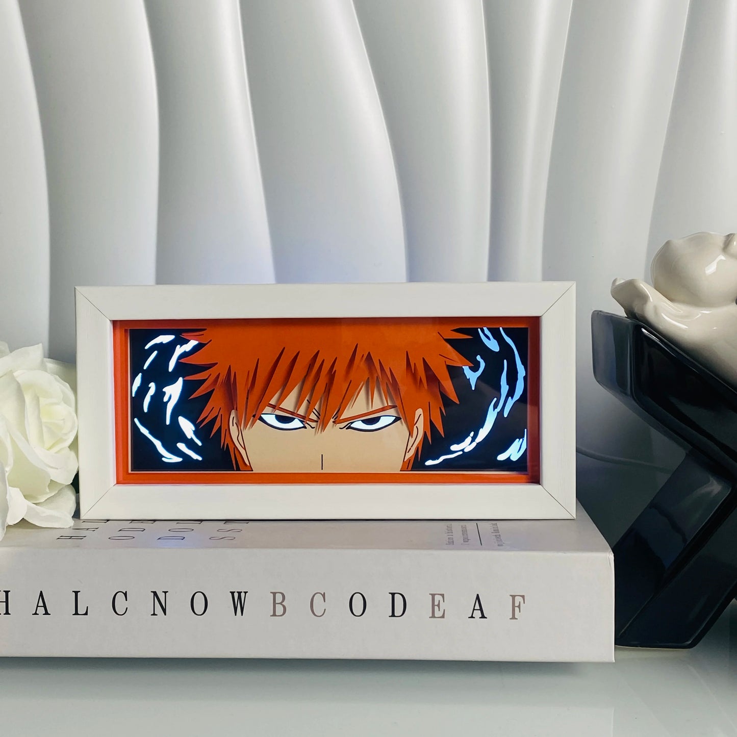 Anime Paper Cut Shadow Box LED Light for Bedroom Desk Decor Manga Birthday Gift Table Lamps Lightbox